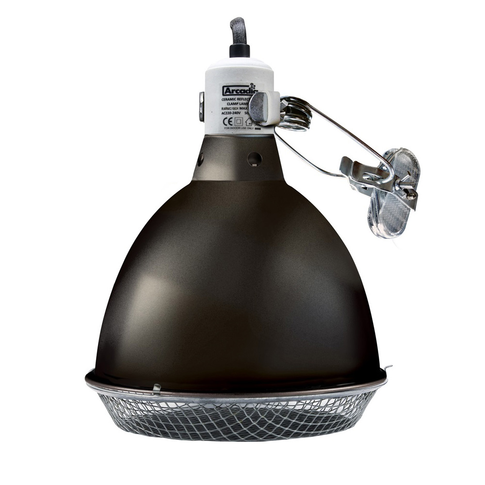 ARCADIA REFLECTOR MET KLEM EN KERAMISCHE E27 FITTING 20 CM GRAFIET 03