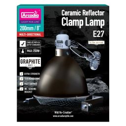 ARCADIA REFLECTOR MET KLEM EN KERAMISCHE E27 FITTING 20 CM GRAFIET 04
