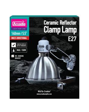 Arcadia Reflector met klem en E27 fitting RVS