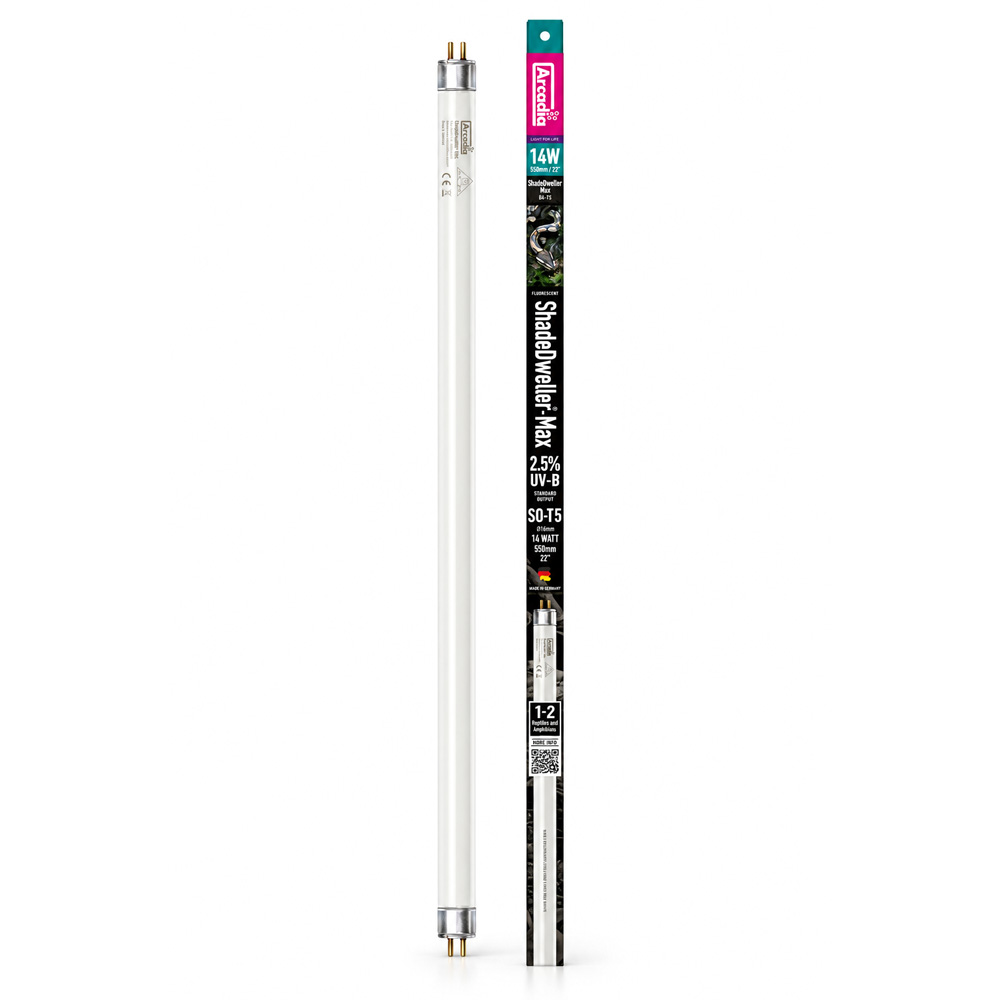 Arcadia ShadeDweller Max 2.5% UVB T5 Lamp 14 Watt