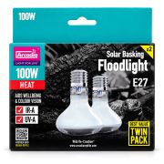 Arcadia Solar Basking Floodlight 100W Twin Pack