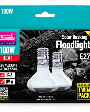 Arcadia Solar Basking Floodlight 100W Twin Pack