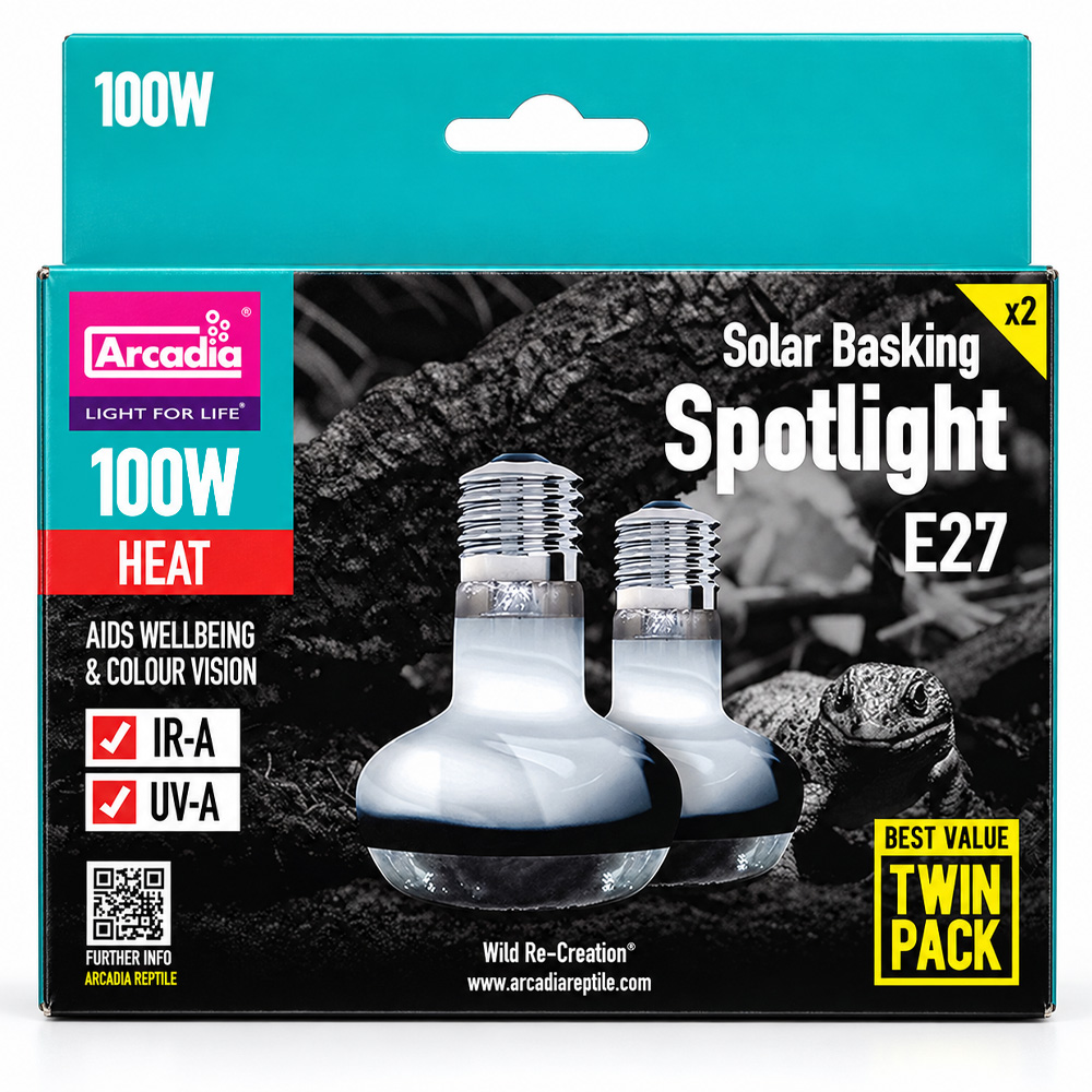 Arcadia Solar Basking Spotlight 100W Twin Pack