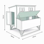 Kippenhok Cosmo Cottage Grijs 14