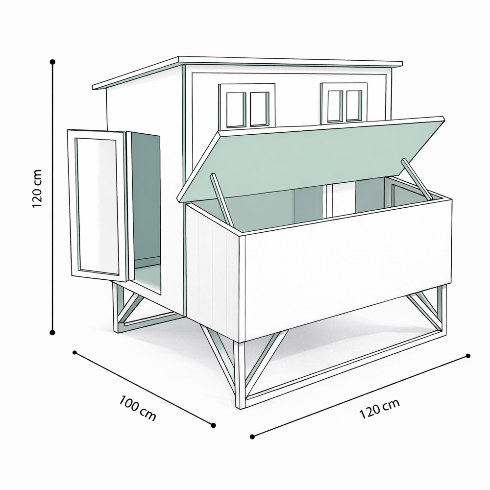 Kippenhok Cosmo Cottage Grijs 14