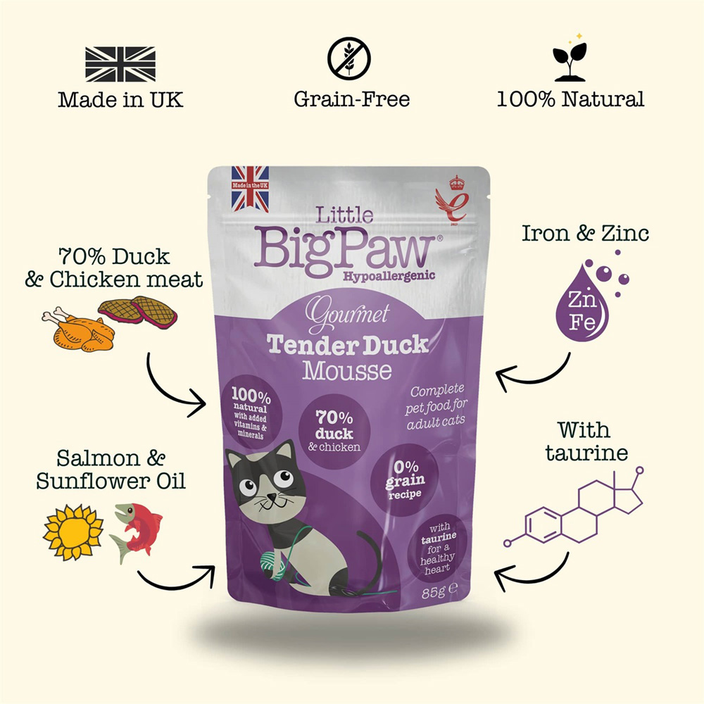 Little Big Paw Gourmet Duck mousse for cats 1