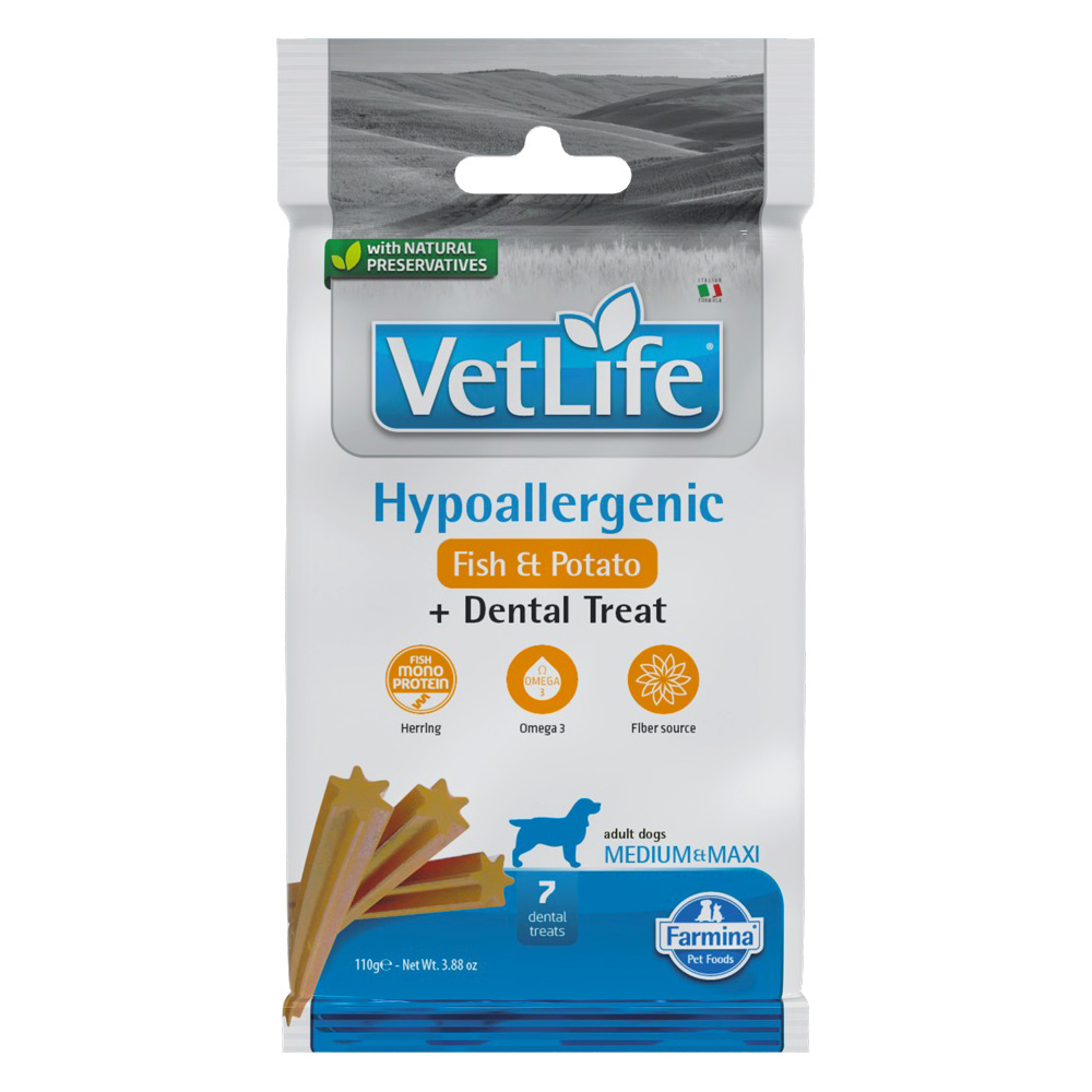Vet Life Dental Treats Hypoallergenic Fish Potato